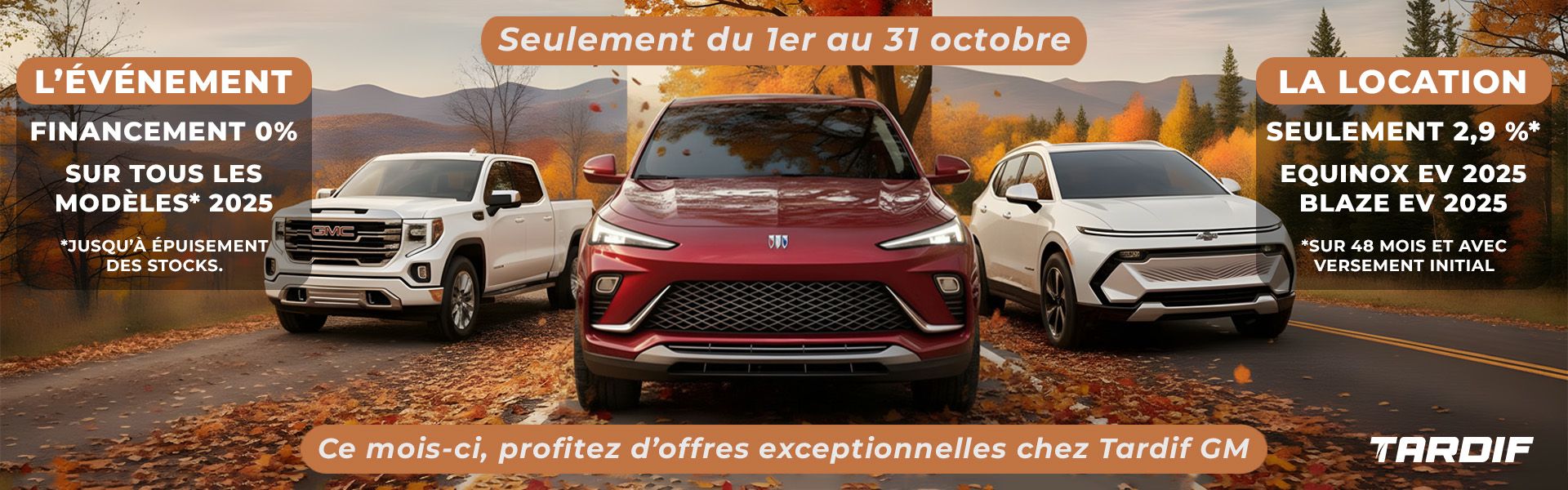 Offres exceptionnelles du mois d'Octobre 2025 chez Garage Tardif