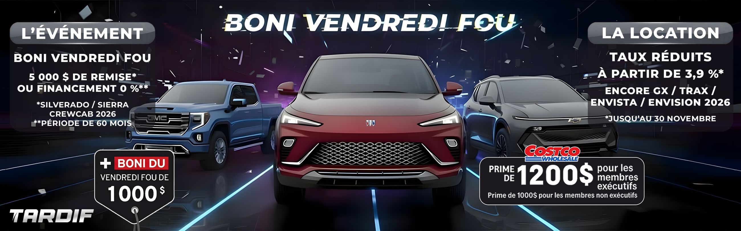 Offres exceptionnelles pour Vendredi Fou 2025 chez Garage Tardif (Copie) Offres exceptionnelles pour Vendredi Fou 2025 chez Garage Tardif (Copie)