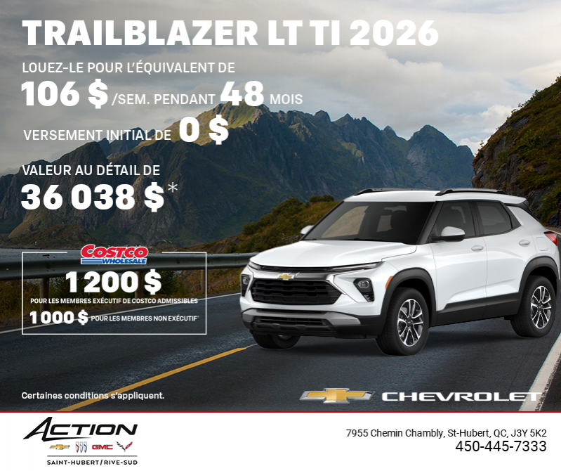 Le Chevrolet Trailblazer LT TI 2026