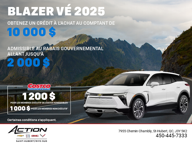 Procurez-vous le Chevrolet Blazer VÉ 2025