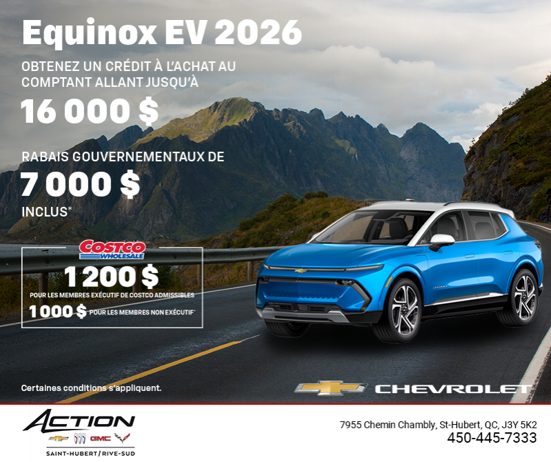 Procurez-vous le Chevrolet Equinox VÉ 2026