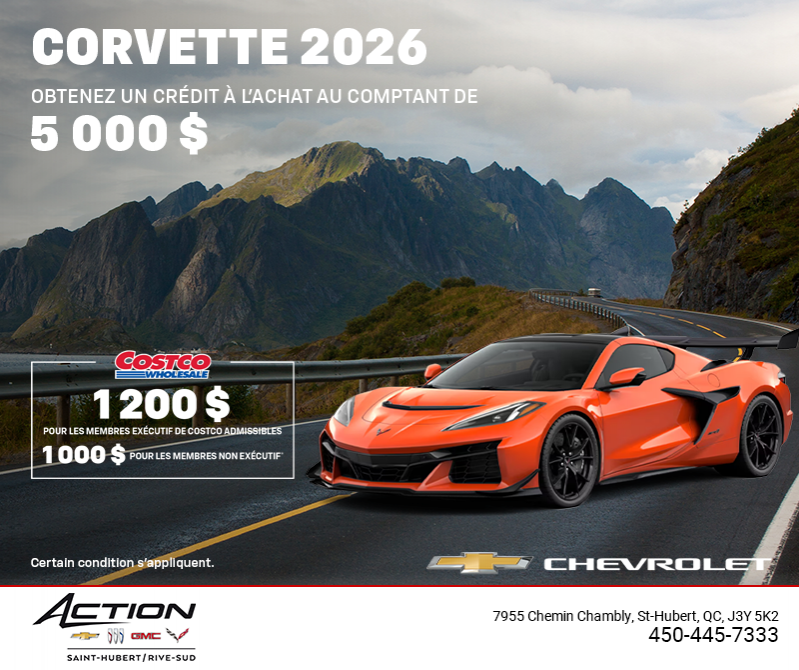 Procurez-vous le Chevrolet Corvette 2026