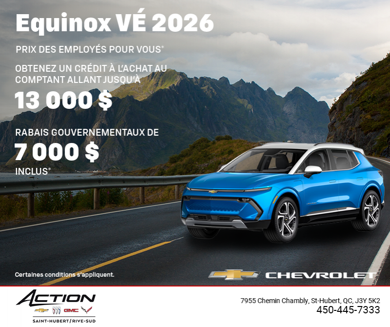 Procurez-vous le Chevrolet Equinox VÉ 2026
