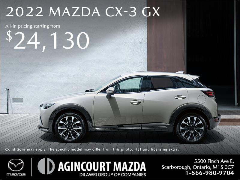 Get the 2022 Mazda CX-3 today!