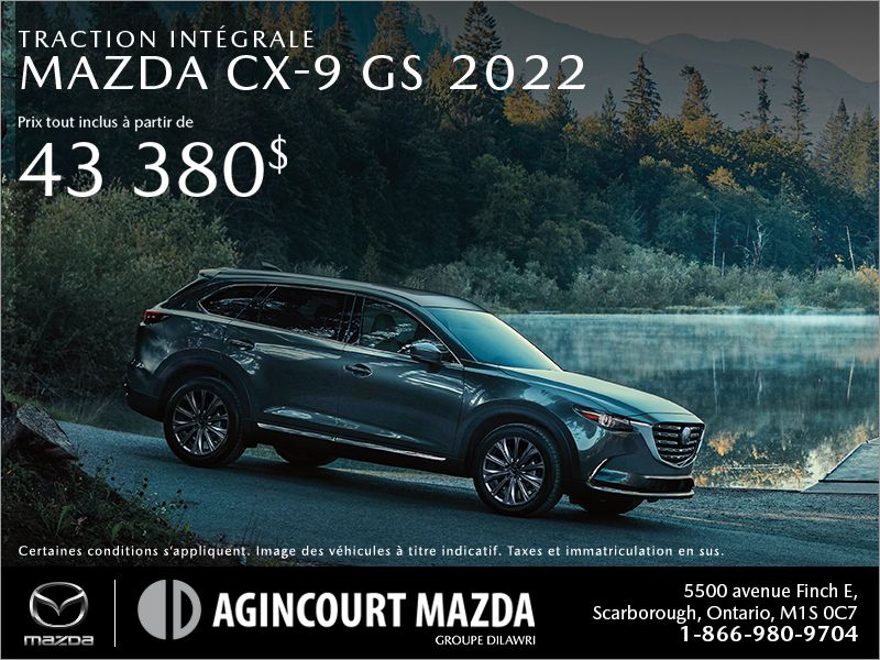 Procurez-vous le Mazda CX-9 2022 dès aujourd'hui!