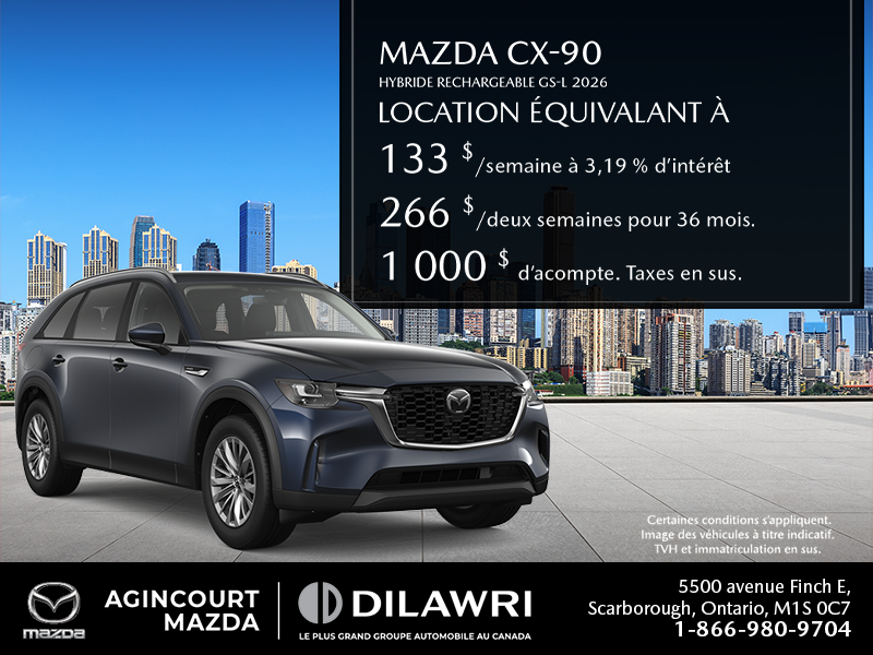 Procurez-vous le Mazda CX-90 Hybride Rechargeable 2026