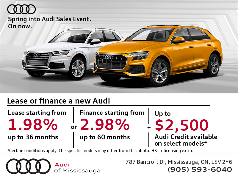 The Spring into Audi Sales Event. The Spring into Audi Sales Event.