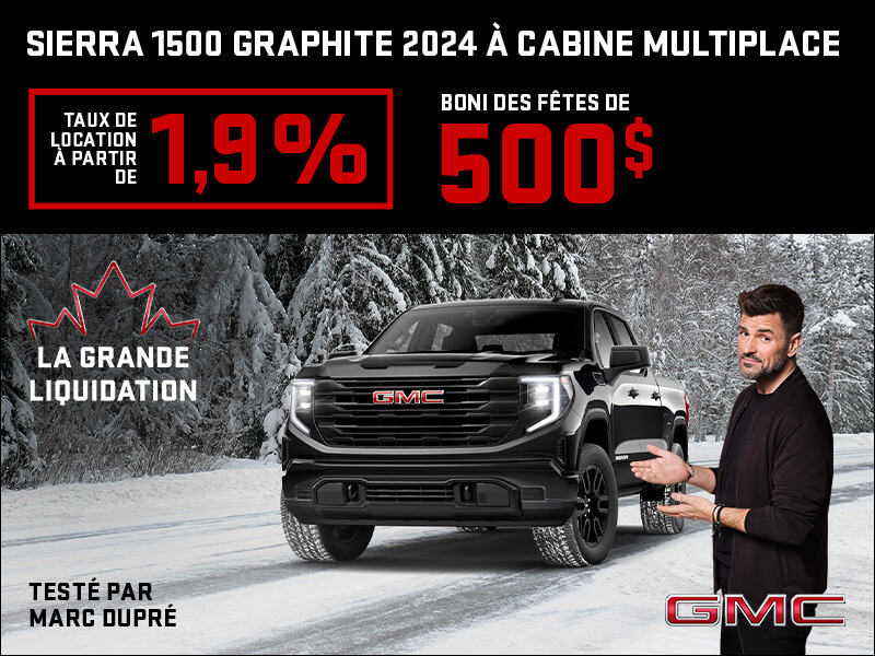 Le GMC Sierra 1500 Graphite à cabine multiplace 2024