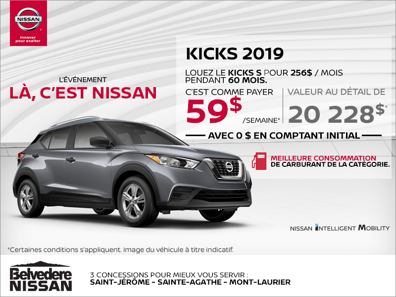 Louez le Nissan Kicks 2019 dès aujourd'hui!