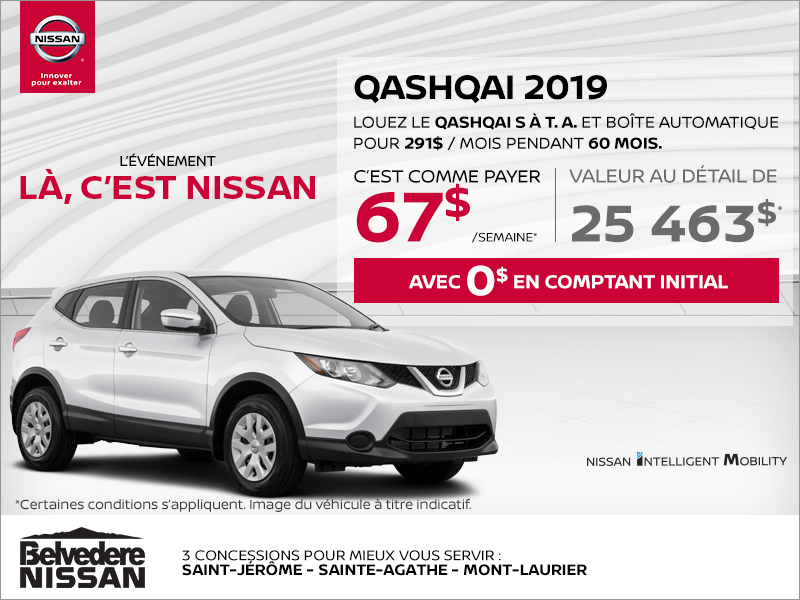 Le Qashqai 2019 en rabais!