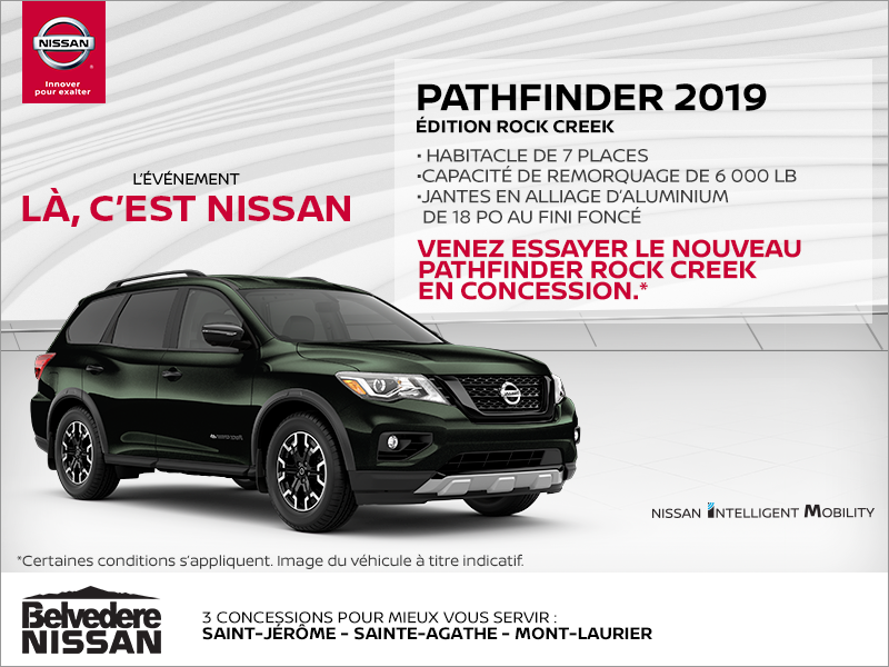 Obtenez le Nissan Pathfinder 2019 dès aujourd'hui!