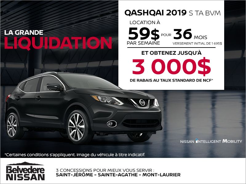 Le Qashqai 2019 en rabais!