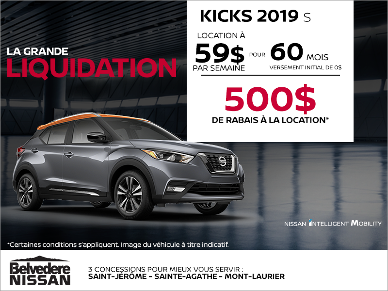 Louez le Nissan Kicks 2019 dès aujourd'hui!