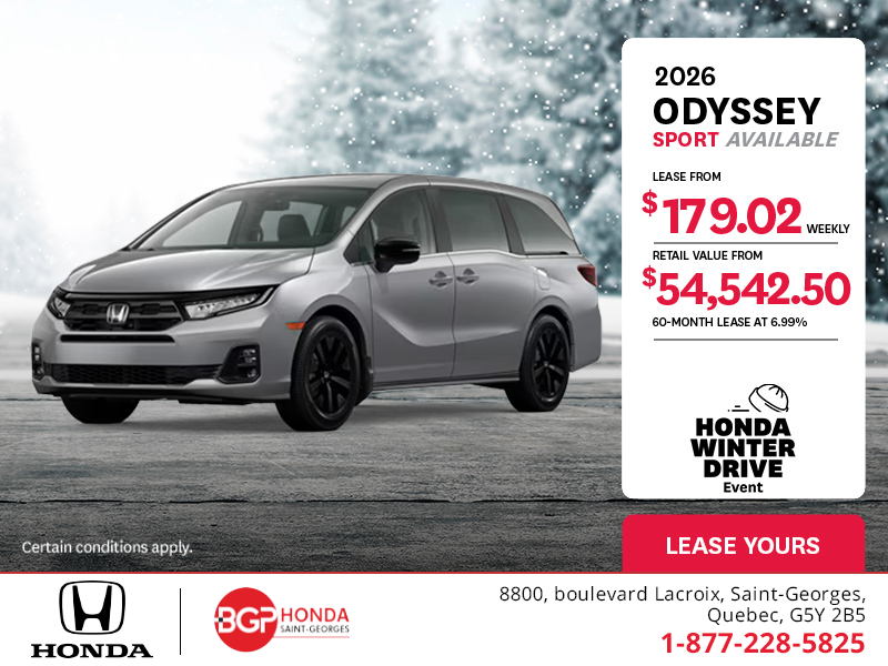 Get the 2026 Honda Odyssey!