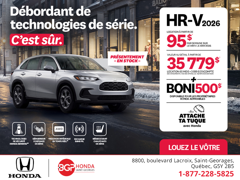 Obtenez le Honda HR-V 2026!