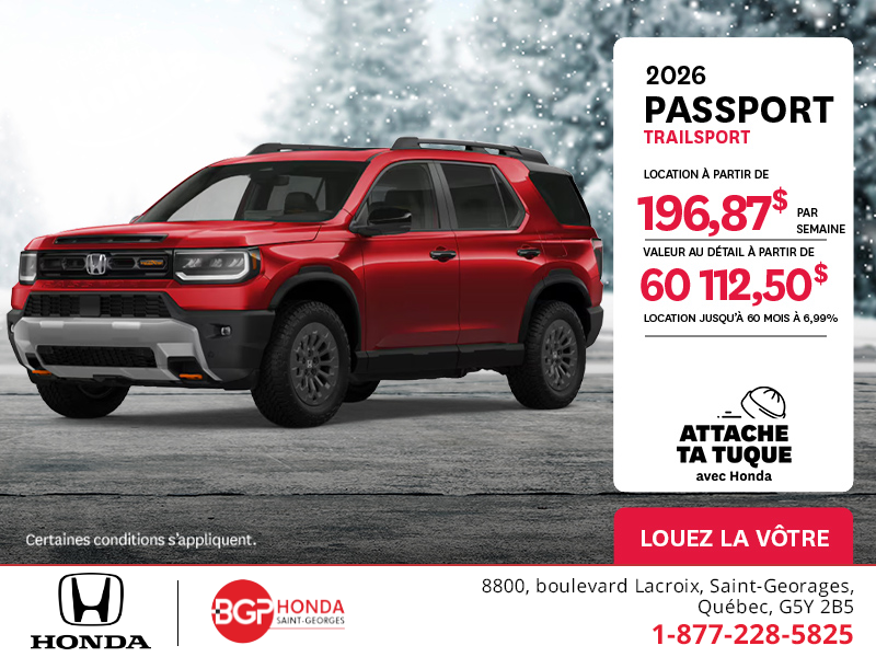 Obtenez le Honda Passport 2026 !