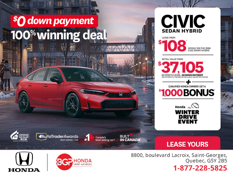 Get the 2026 Honda Civic Sedan Hybrid!