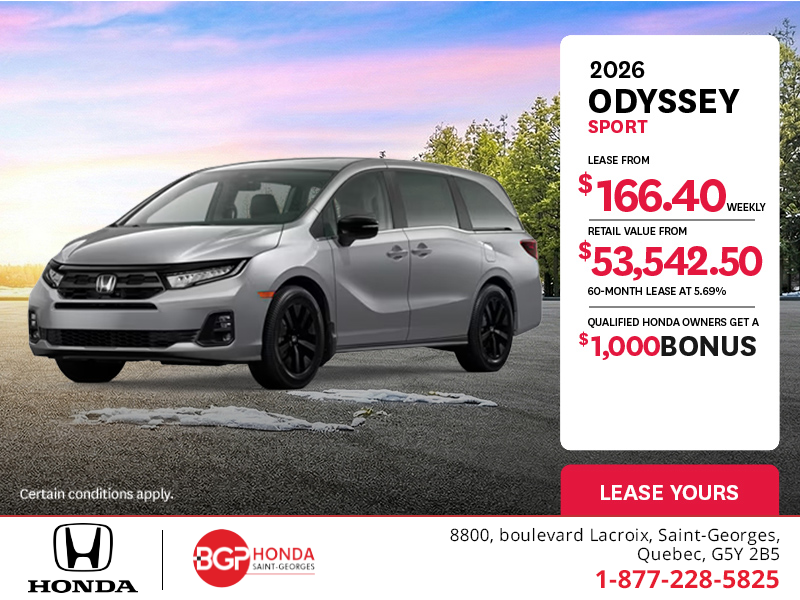 Get the 2026 Honda Odyssey!