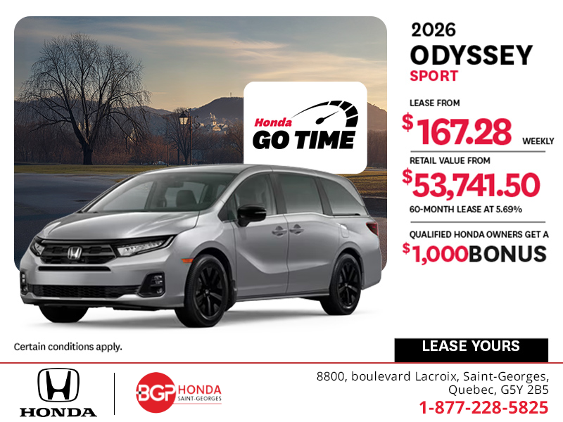 Get the 2026 Honda Odyssey!