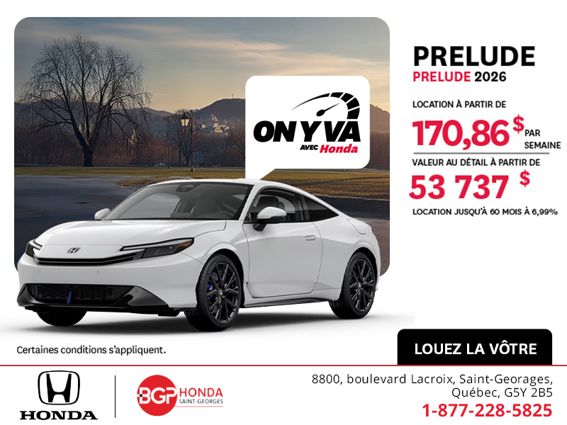 Obtenez la Honda Prelude 2026 !