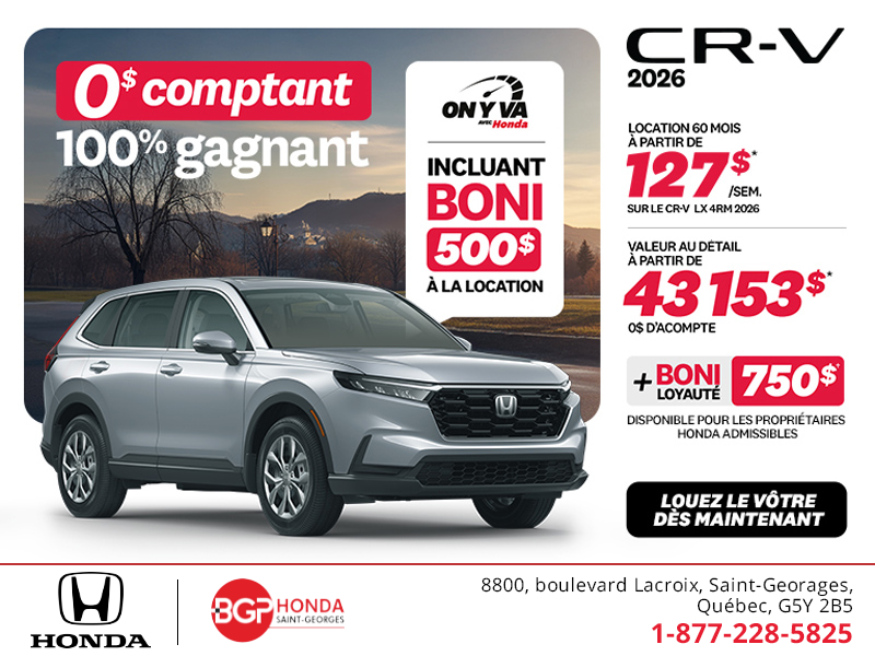 Obtenez le Honda CR-V 2026!