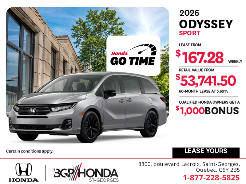 Get the 2026 Honda Odyssey!