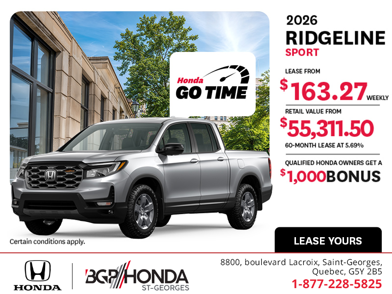 Get the 2026 Honda Ridgeline!