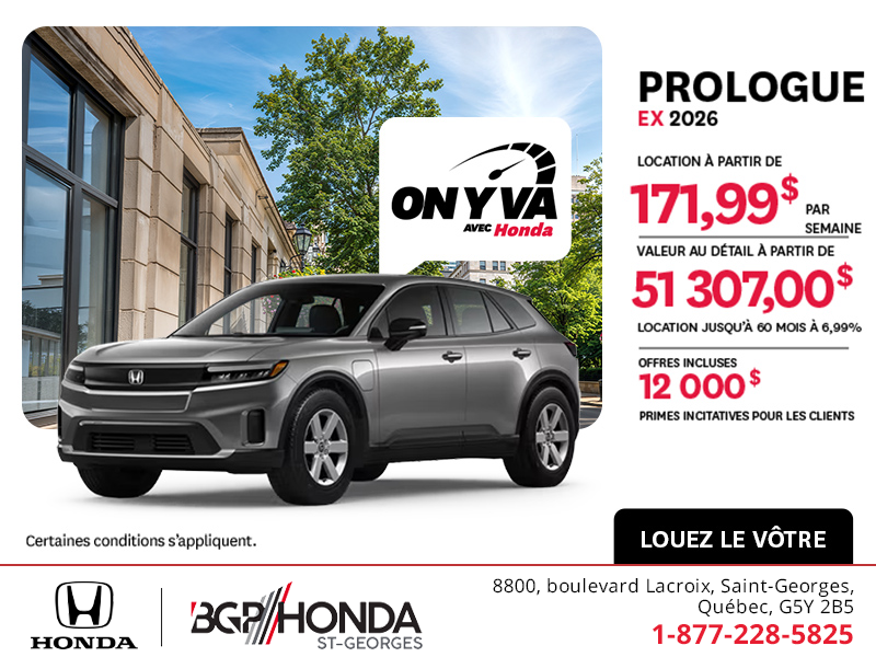 Obtenez la Honda Prologue 2026 !