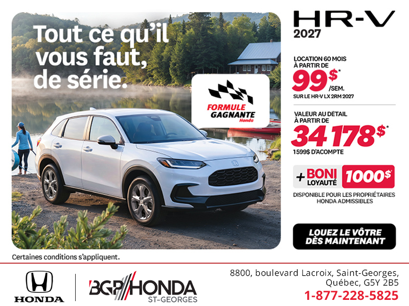 Obtenez la Honda HR-V 2027!