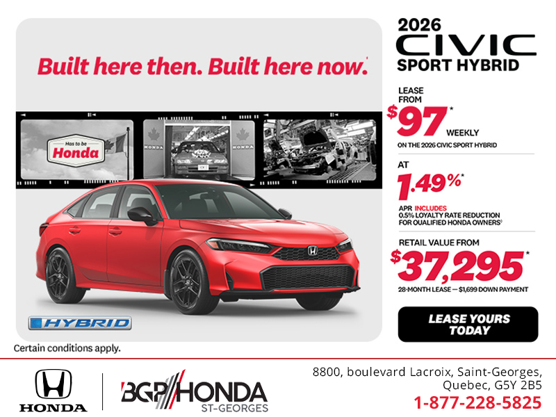 Get the 2026 Honda Civic Sedan Hybrid!