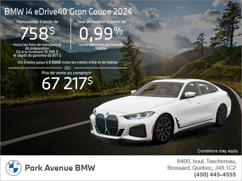 Park Avenue BMW à Brossard | BMW i4 Gran Coupe 2024