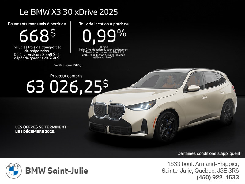 Procurez-vous le Bmw X3 2025