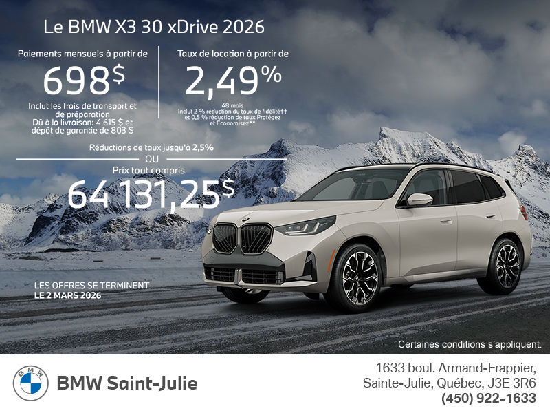 Procurez-vous le Bmw X3 2026