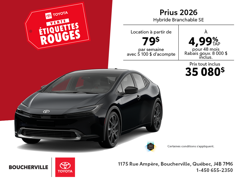 Toyota Prius Hybride Branchable SE 2026