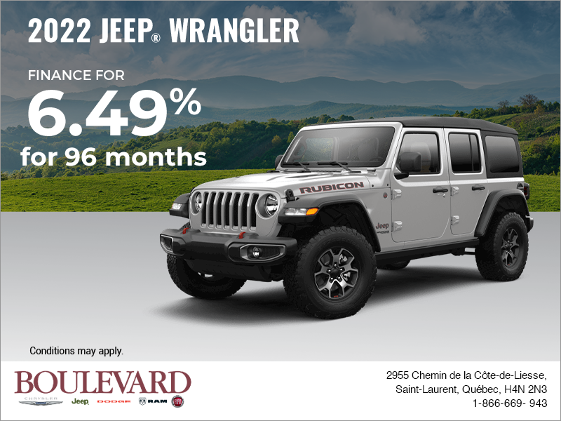 Boulevard Dodge Chrysler Jeep in Saint-Laurent | Get the 2022 Jeep Wrangler!