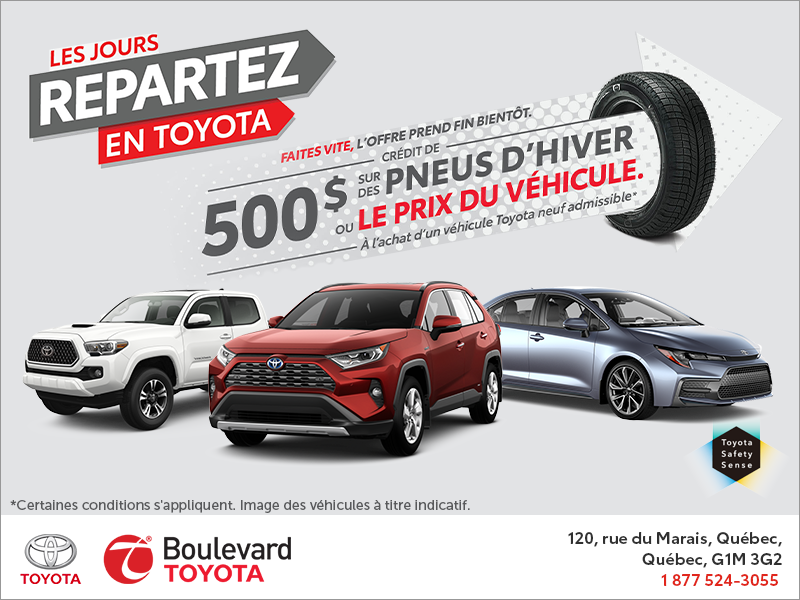Les jours repartez en Toyota!