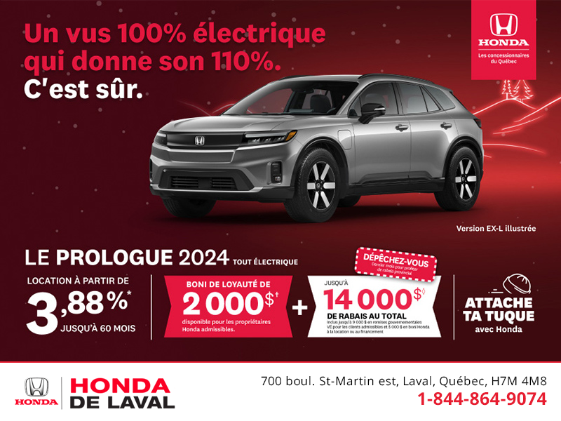 Obtenez le Honda Prologue 2024 !