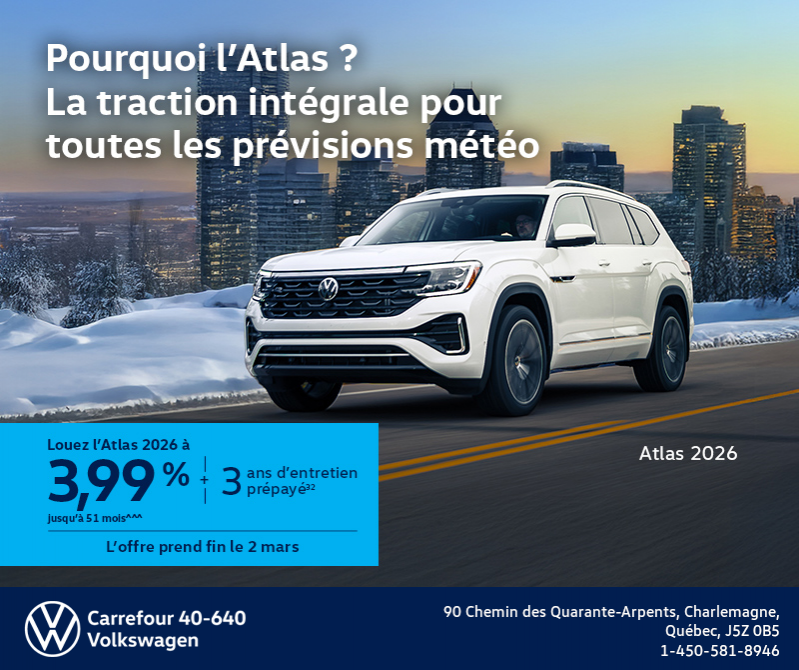 Procurez-vous le Volkswagen Atlas 2026