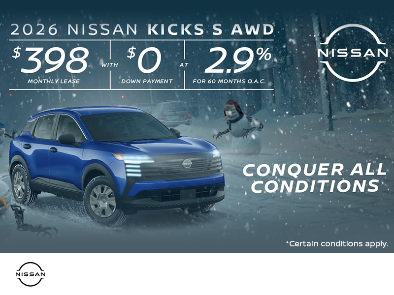 Get the 2026 Nissan Kicks S Today!