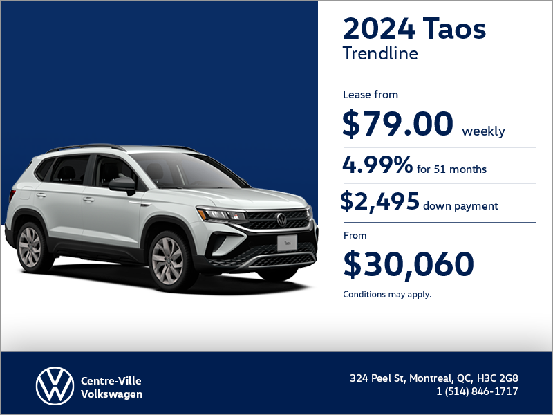 Get the 2024 Taos | Centre-Ville VW in Montreal