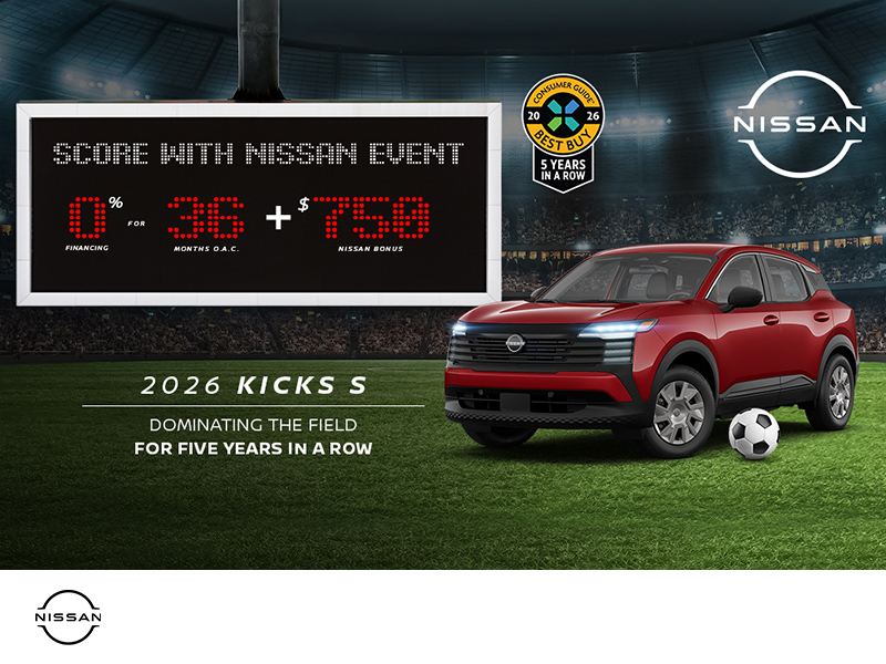 Get the 2026 Nissan Kicks S Today!