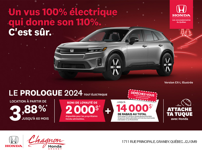 Obtenez le Honda Prologue 2024 !