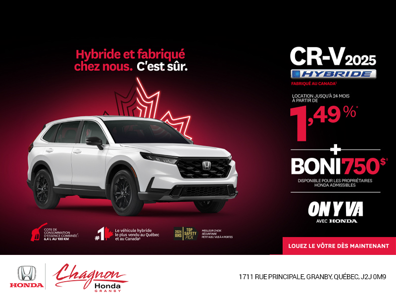 Obtenez le Honda CR-V Hybride 2025!