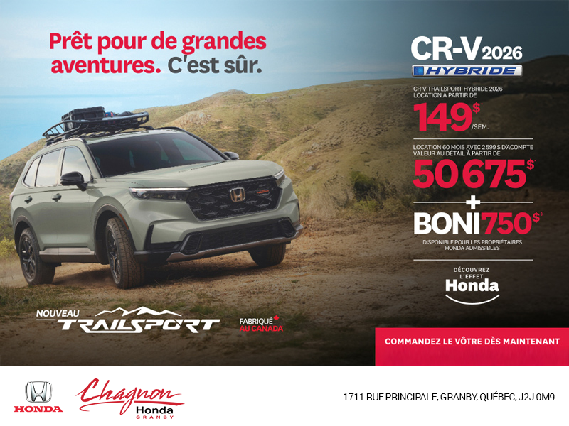 Obtenez le Honda CR-V Hybride 2026!