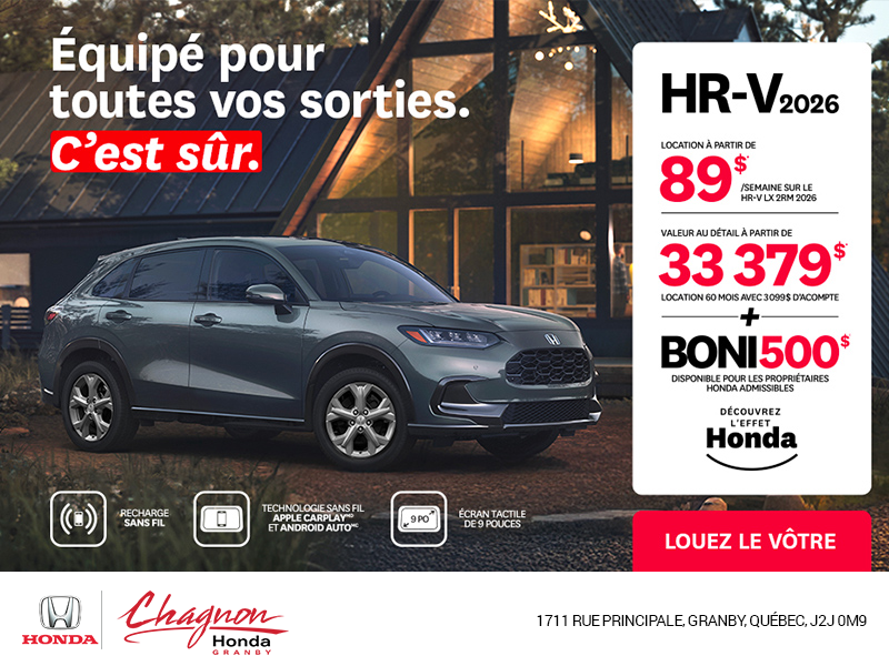 Obtenez le Honda HR-V 2026!