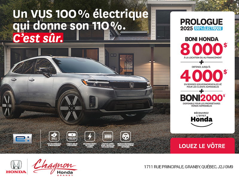 Obtenez le Honda Prologue 2025 !