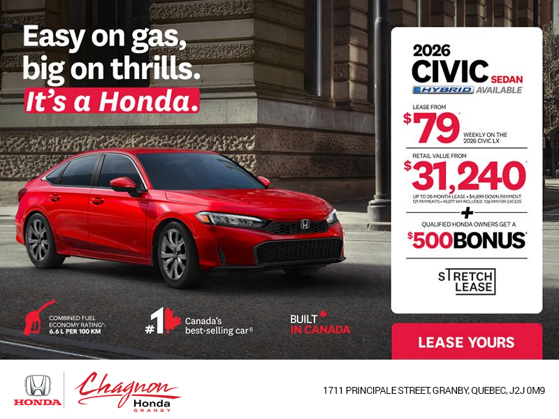Get the 2026 Honda Civic Sedan!