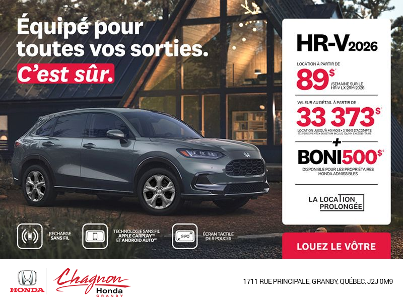 Obtenez le Honda HR-V 2026!