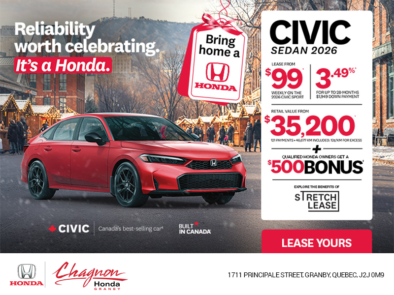 Get the 2026 Honda Civic Sport!