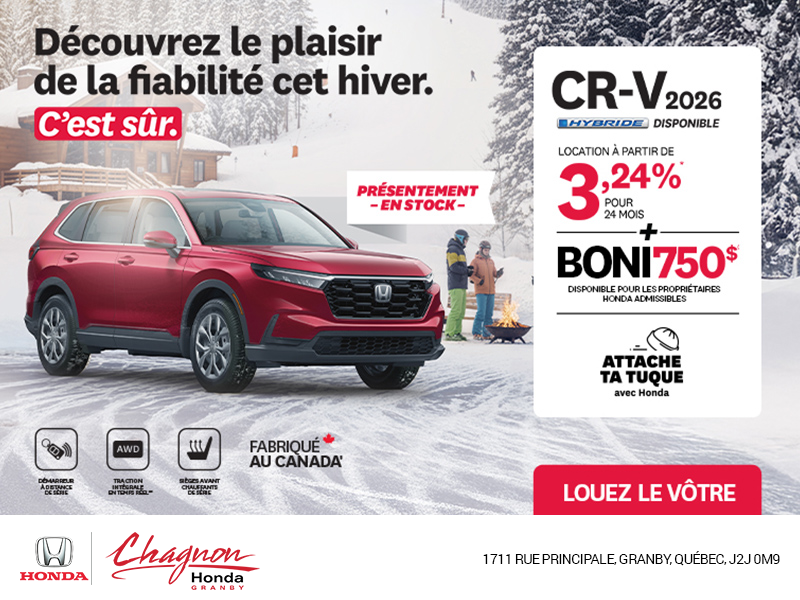 Obtenez le Honda CR-V 2026!